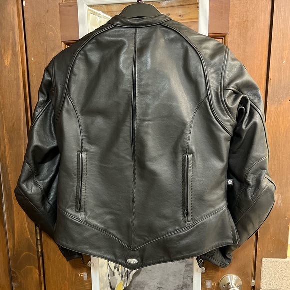 Joe Rocket black leather armor motorcycle jacket - Picture 2 of 6